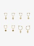 Pieces 4-PAK ØRERINGE, Gold Colour, highres - 17112806_GoldColour_844450_001.jpg