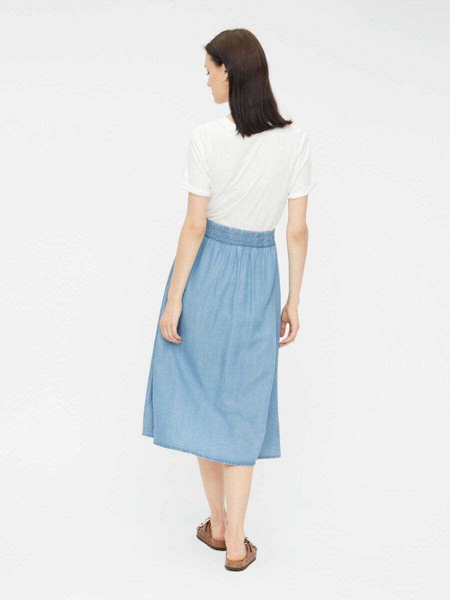 Pieces BUTTON FRONT MIDI SKIRT, Light Blue Denim, highres - 17104724_LightBlueDenim_004.jpg