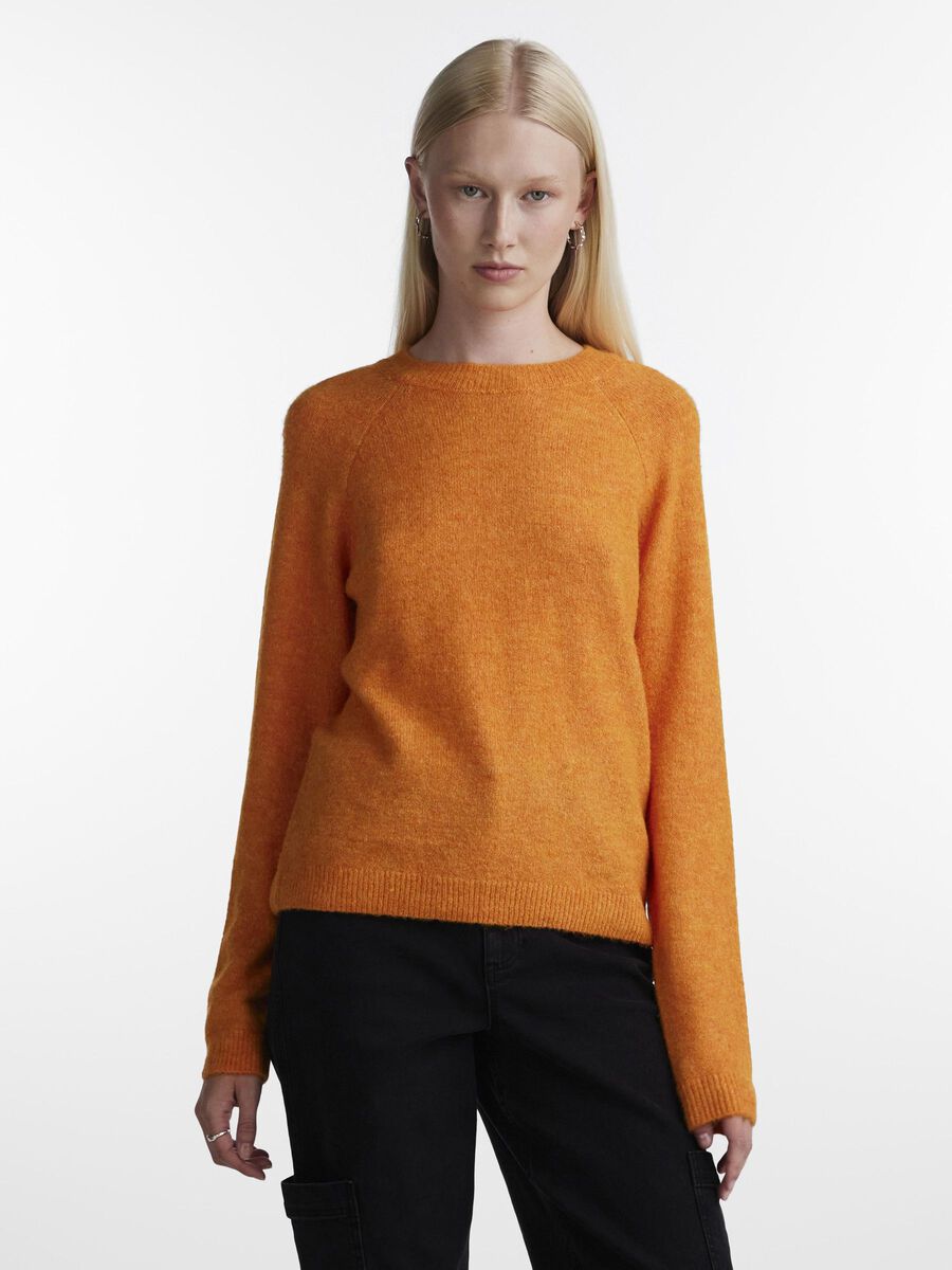 Pieces PCJULIANA KNITTED PULLOVER, Persimmon Orange, highres - 17126277_PersimmonOrange_003.jpg