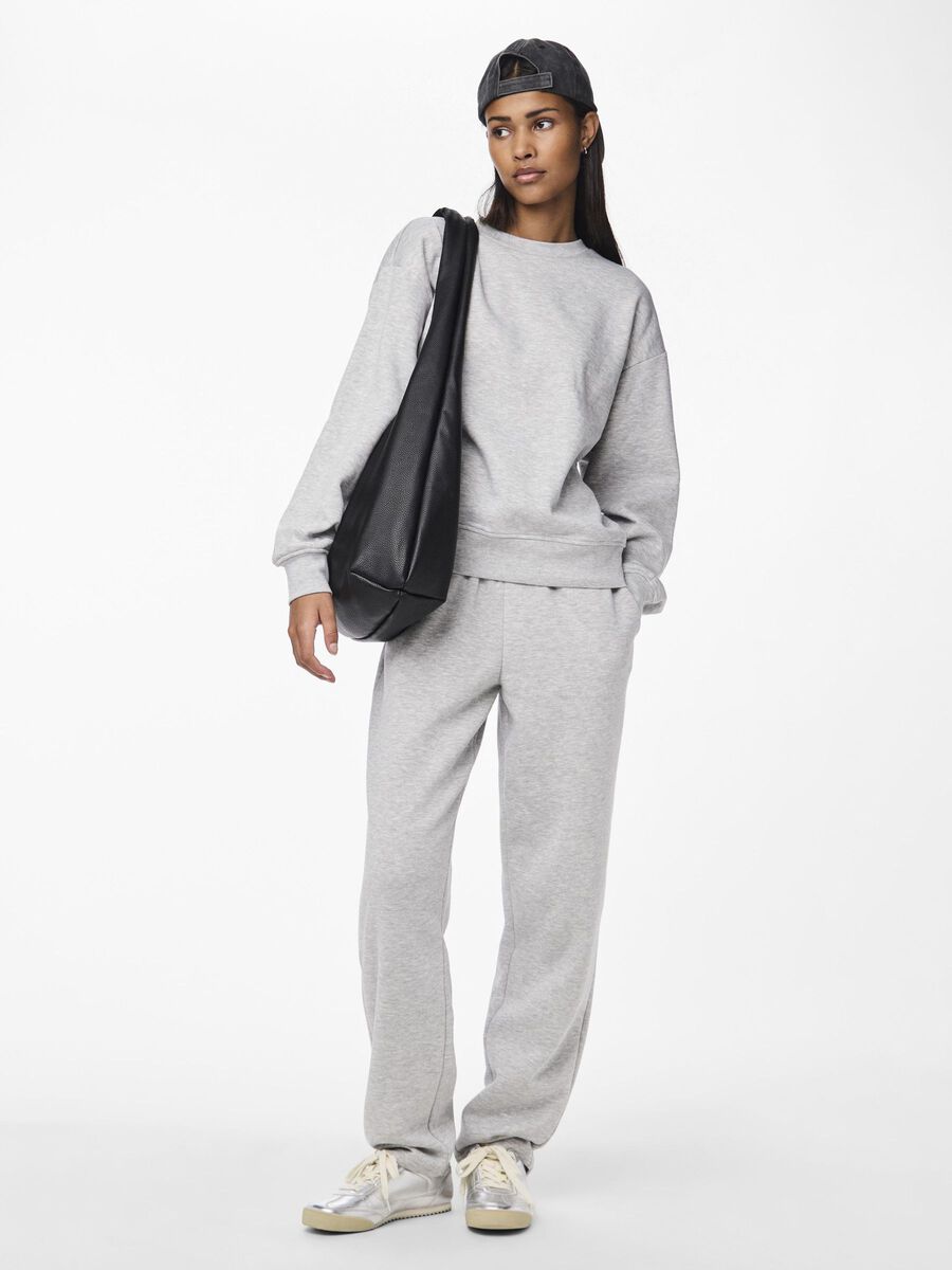 Pieces PCCHILLI LOOSE FIT SWEATSHIRT, Light Grey Melange, highres - 17156302_LightGreyMelange_007.jpg