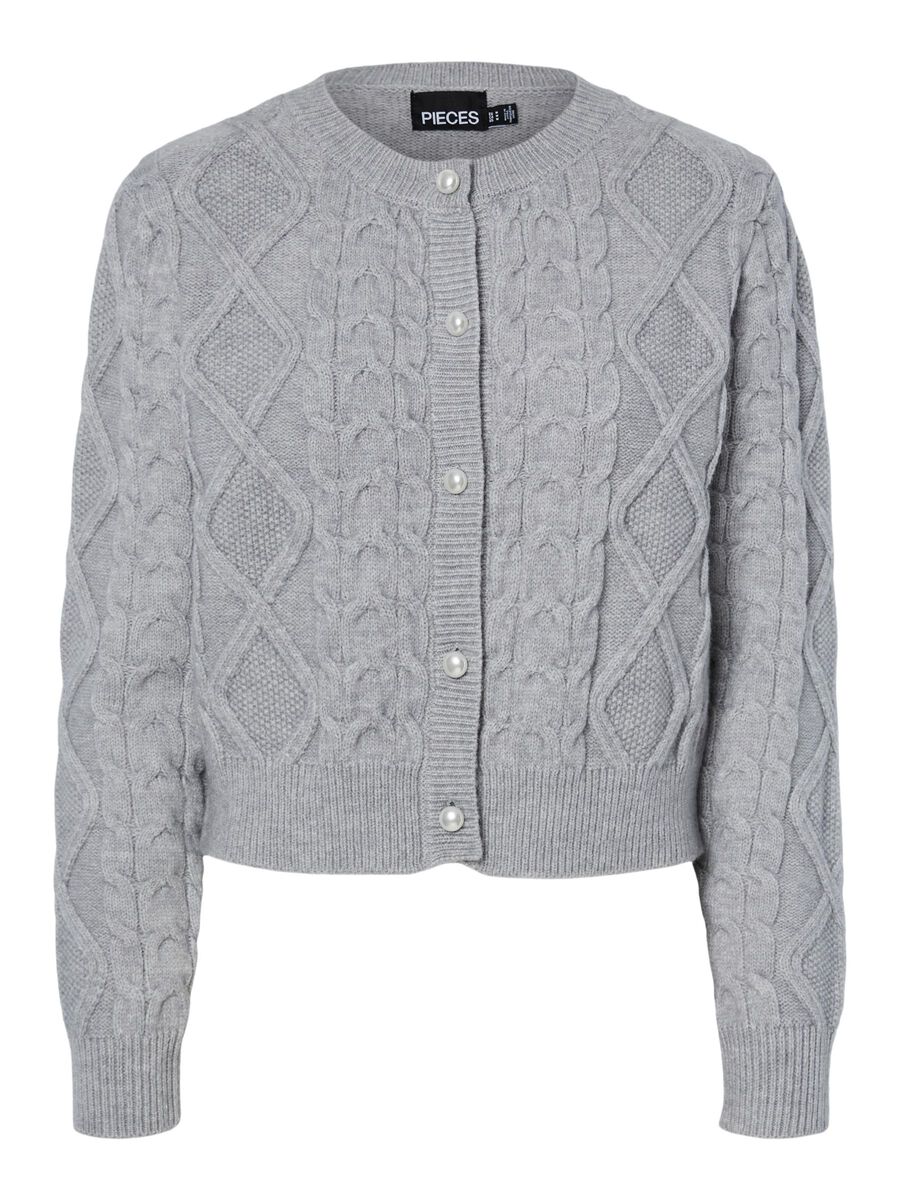 Pieces PCSOFIA KNITTED CARDIGAN, Light Grey Melange, highres - 17160189_LightGreyMelange_001.jpg