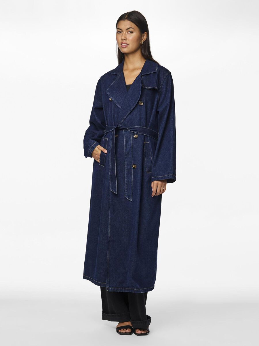 Pieces PCFREYA TRENCHCOAT, Dark Blue Denim, highres - 17157715_DarkBlueDenim_003.jpg