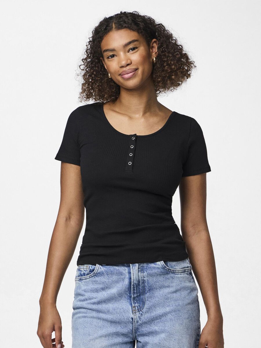 Pieces PCKITTE  SHORT SLEEVED TOP, Black, highres - 17101439_Black_003.jpg
