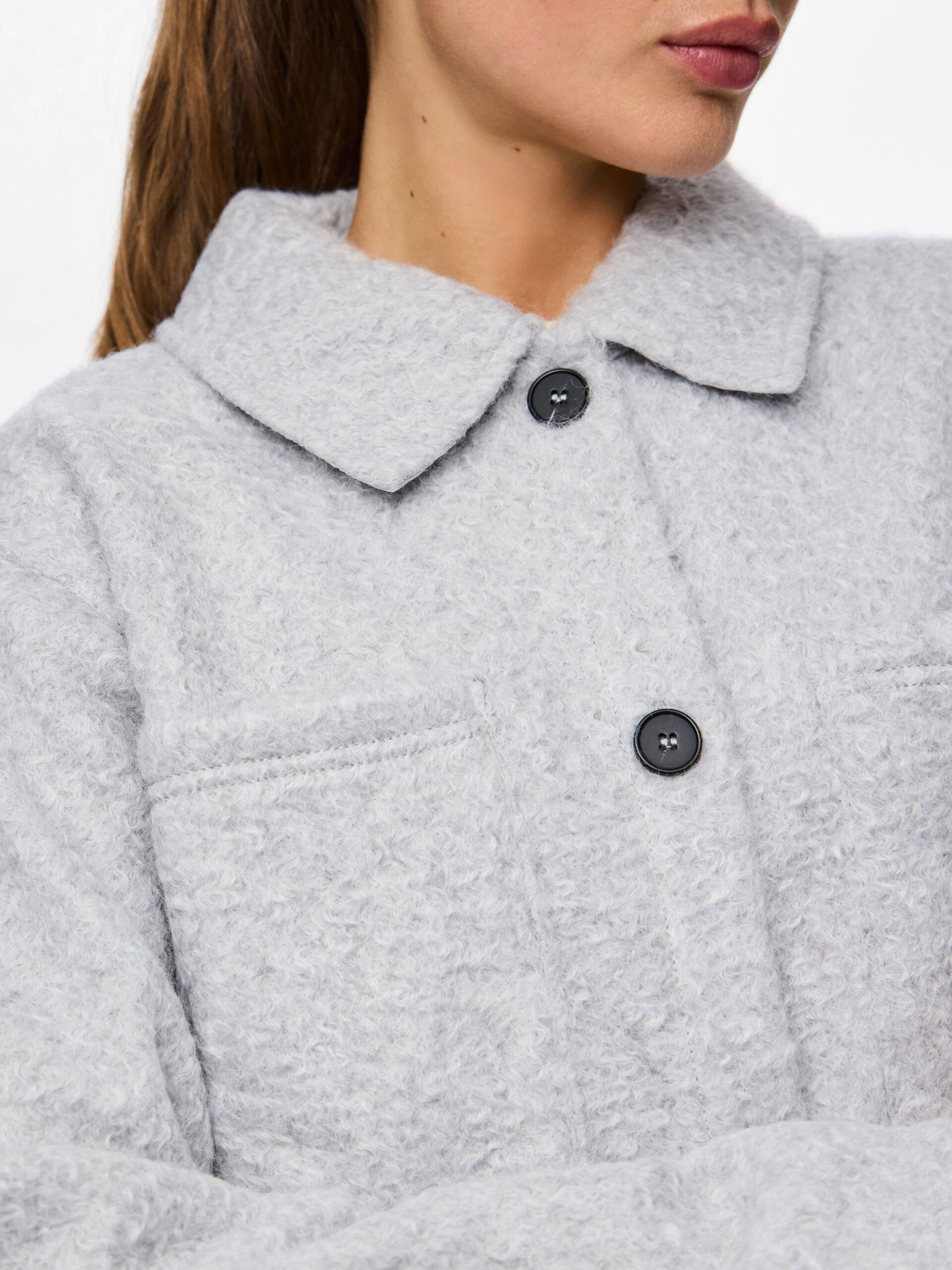 Carousel image - PCOLINE TEDDY SHACKET, Grey Melange | 4