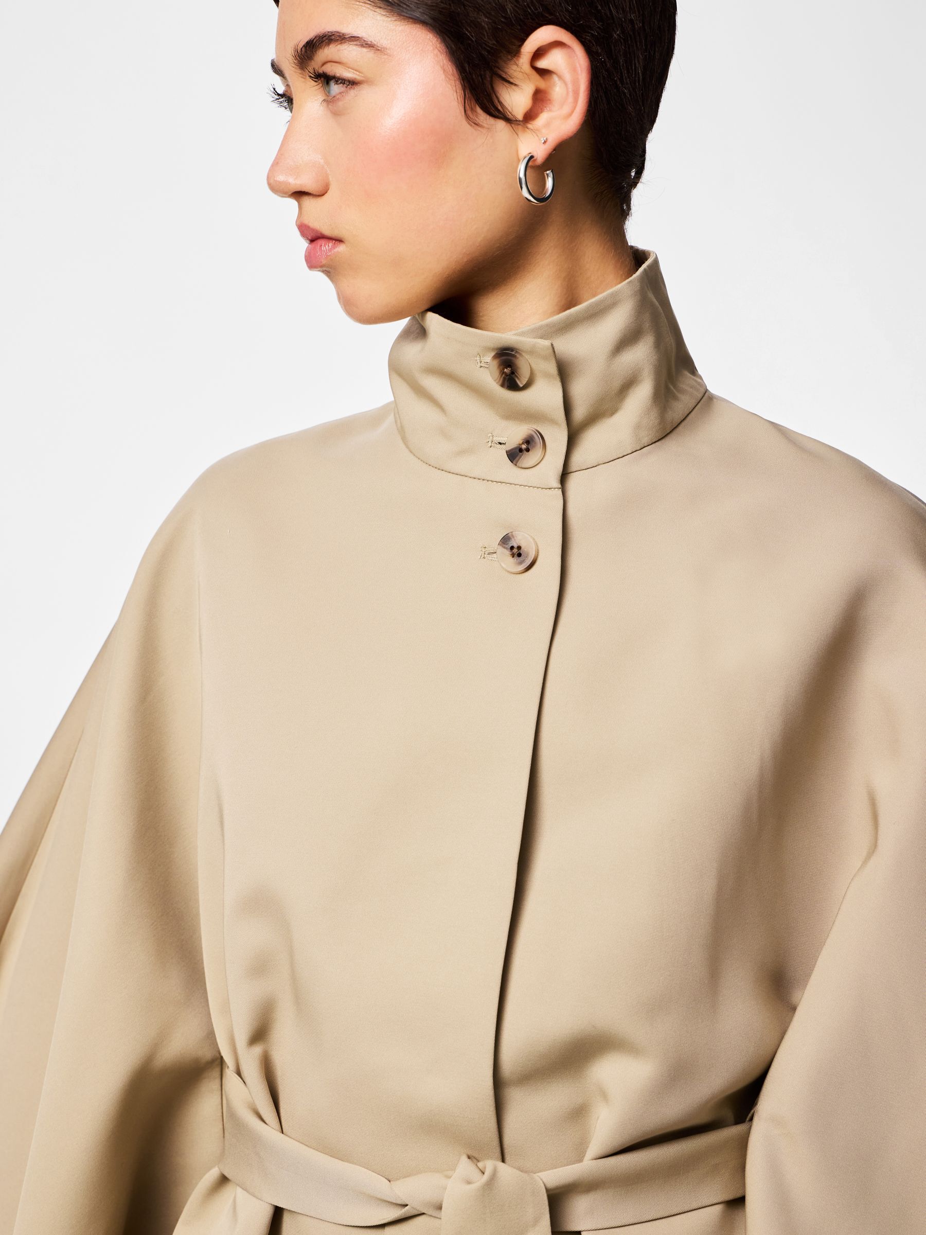 PCBERIT CAPE JACKET | Brown | PIECES® Poland