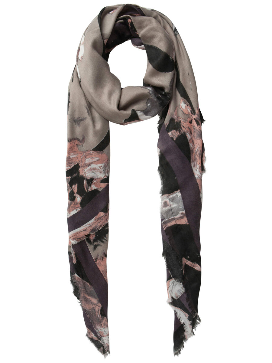 MØNSTRET LANGT TØRKLÆDE | Beige PIECES® Danmark
