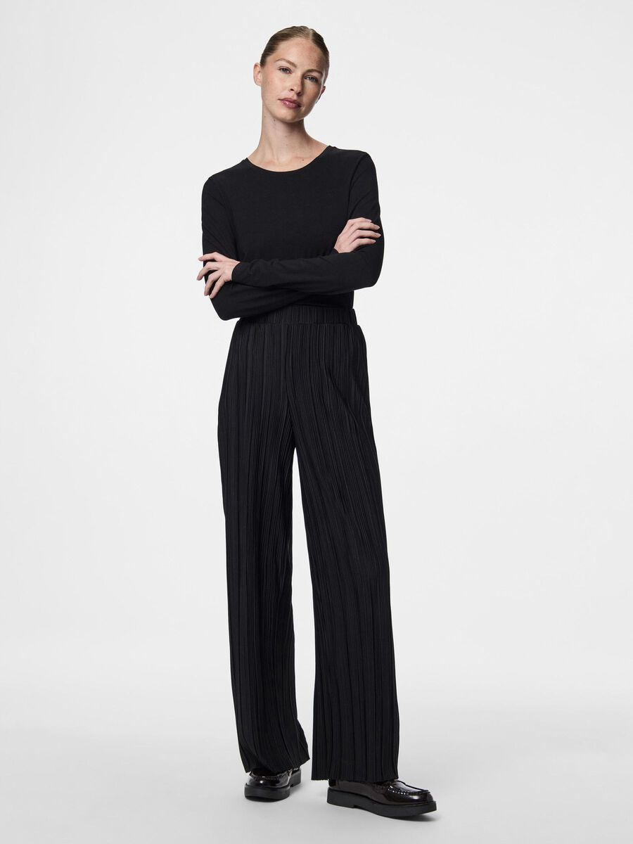 Pieces PCPAMMI WIDE-LEG TROUSERS, Black, highres - 17149317_Black_005.jpg
