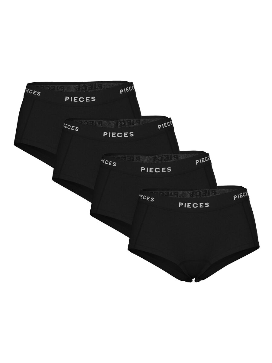 Pieces PCLOGO LADY LOT DE 4. BOXER, Black, highres - 17106857_Black_001.jpg