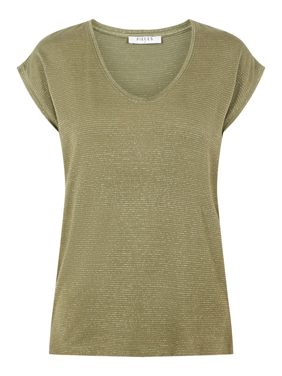 Carousel image - PCBILLO GLITTER T-SKJORTE, Deep Lichen Green | 5