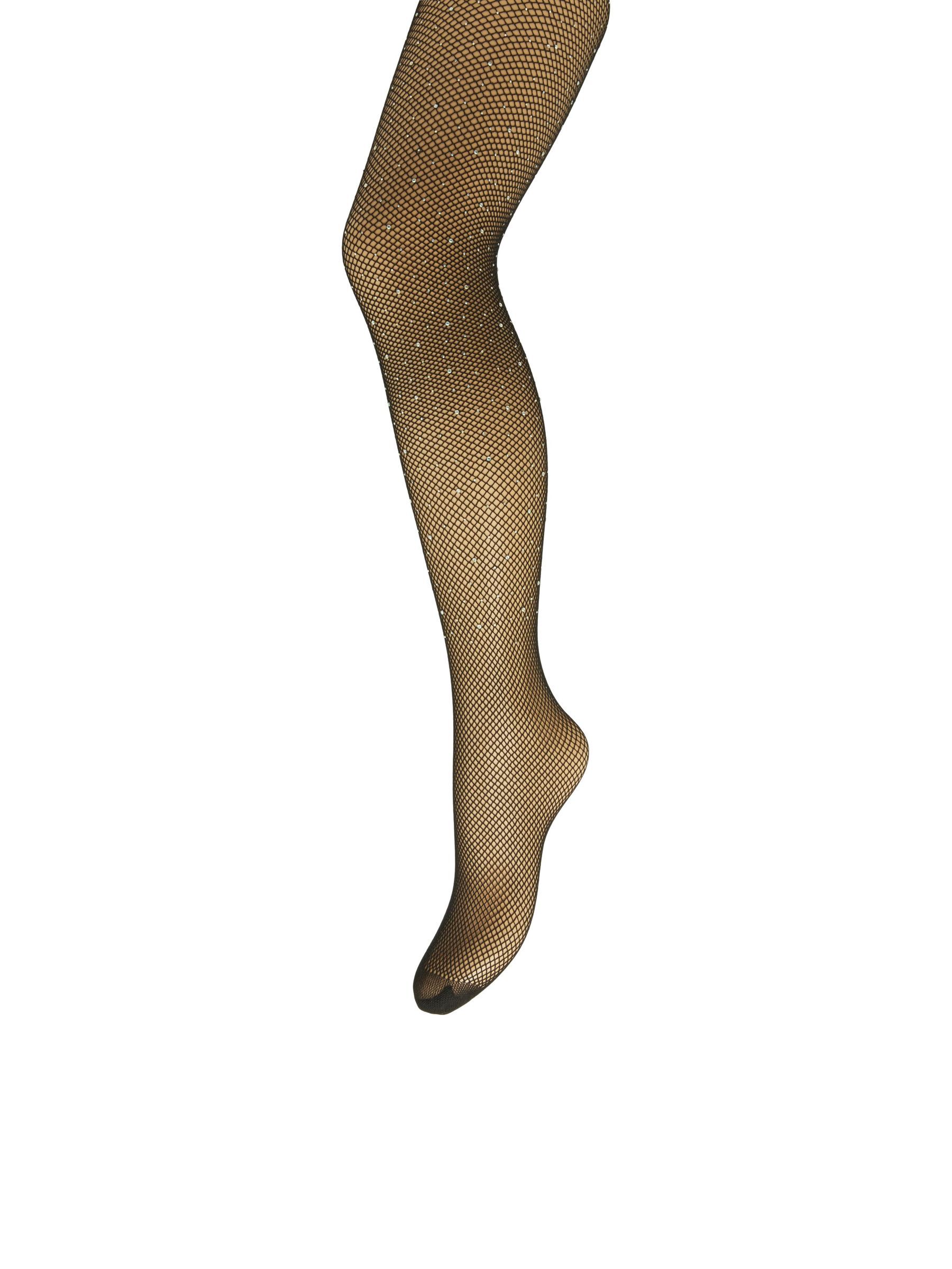 Metallic gold fishnet shop tights