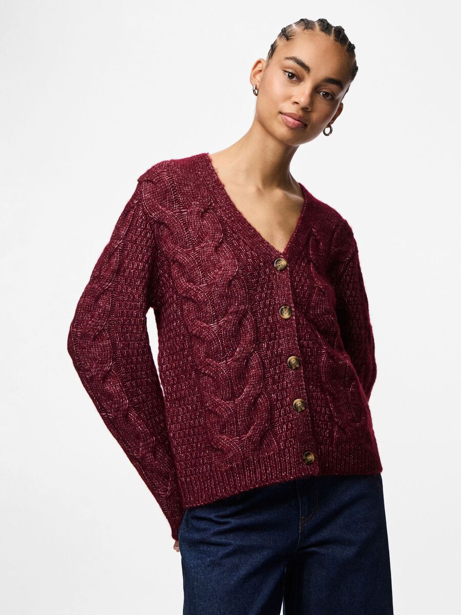 Product carousel image - PCNINA KNITTED CARDIGAN, Tawny Port | 1
