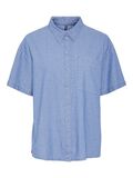 Pieces PCMIA SHORT SLEEVED DENIM SHIRT, Light Blue Denim, highres - 17155090_LightBlueDenim_001.jpg