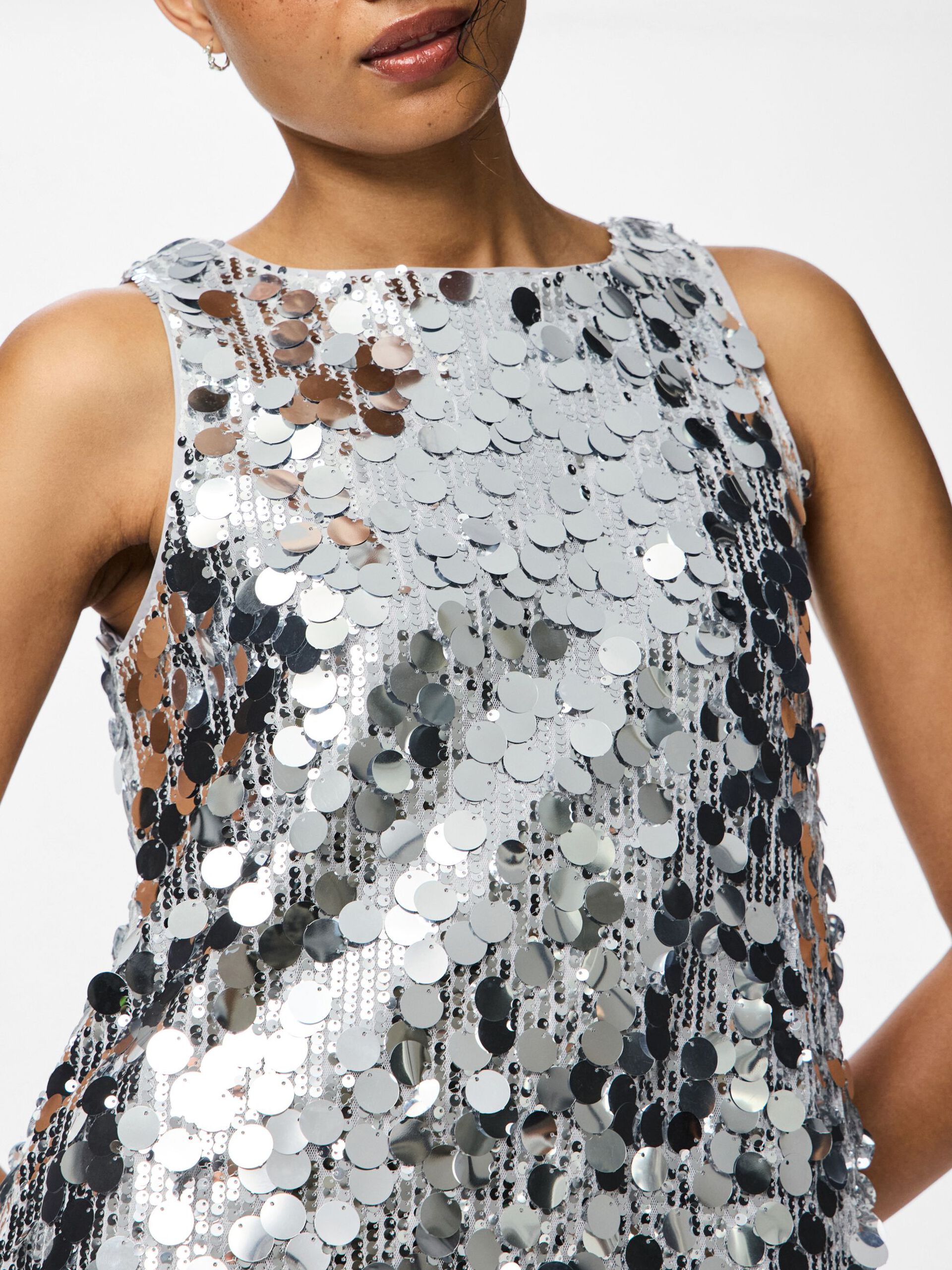 Carousel image - PCMALOU MINI DRESS, Silver Colour | 5