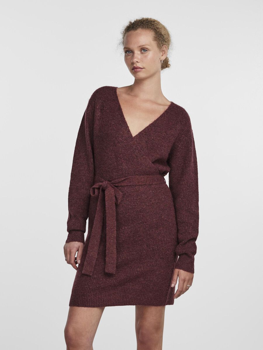 Pieces PCELLEN KNITTED DRESS, Tawny Port, highres - 17140738_TawnyPort_003.jpg