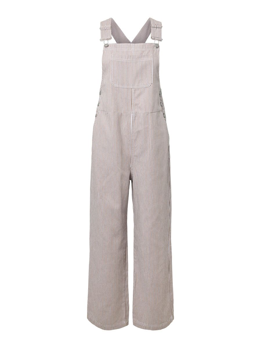 Product carousel image - PCALLO STRIPED DUNGAREES, Greige | 1