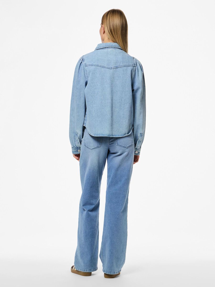 Pieces PCSIKA DENIM SHIRT, Light Blue Denim, highres - 17156089_LightBlueDenim_004.jpg