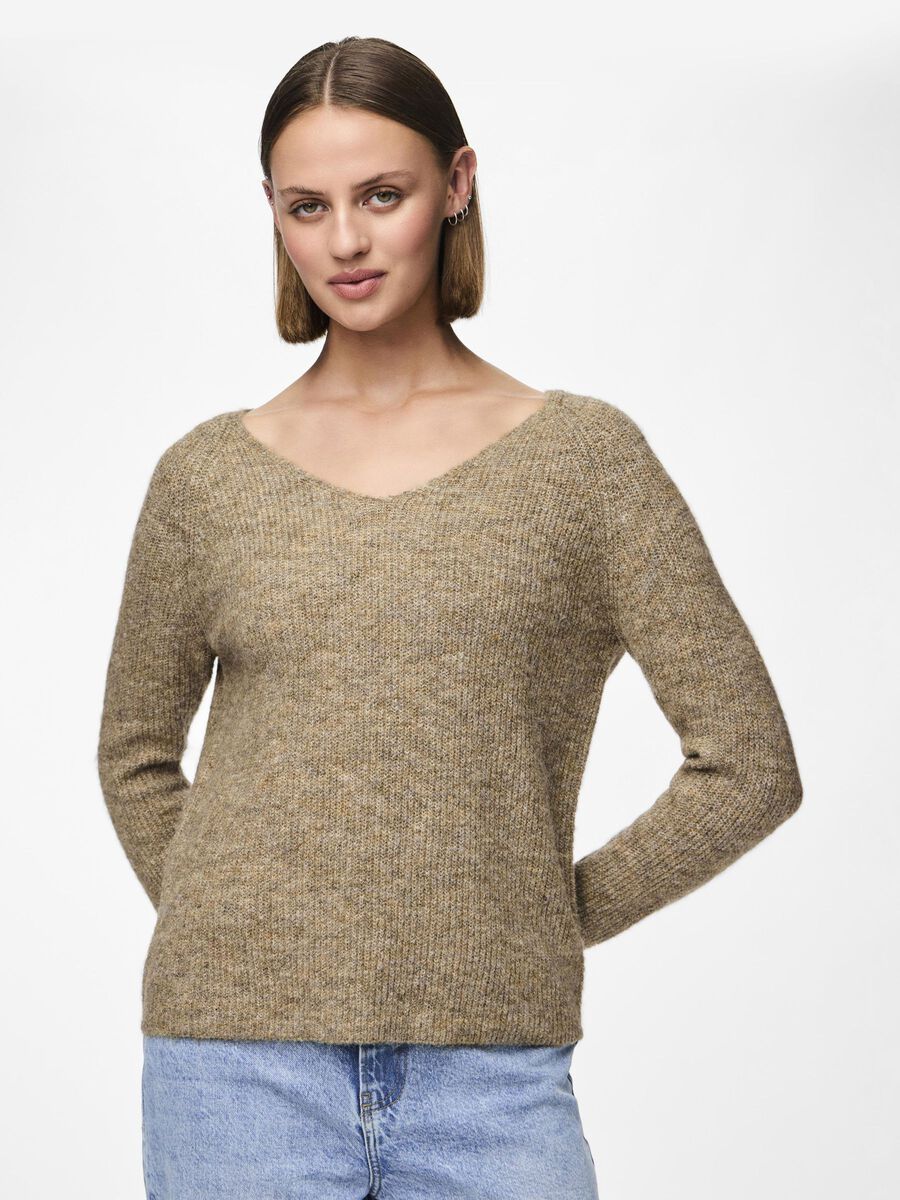 Pieces PCELLEN  KNITTED PULLOVER, Fossil, highres - 17114251_Fossil_003.jpg