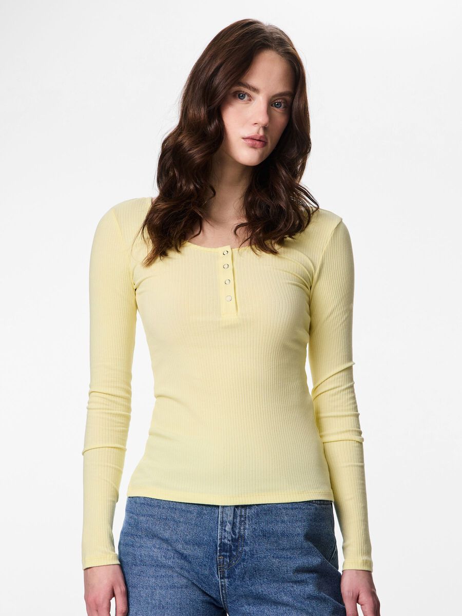 Product carousel image - PCKITTE  LANGERMET T-SKJORTE, French Vanilla | 1