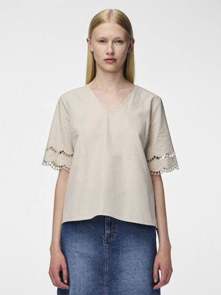 Pieces PCSARA SHORT SLEEVED TOP, Silver Gray, highres - 17152089_SilverGray_003.jpg