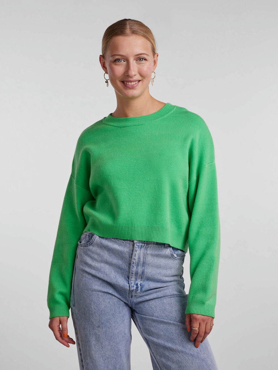 Pieces PCHESA KNITTED PULLOVER, Irish Green, highres - 17122290_IrishGreen_003.jpg
