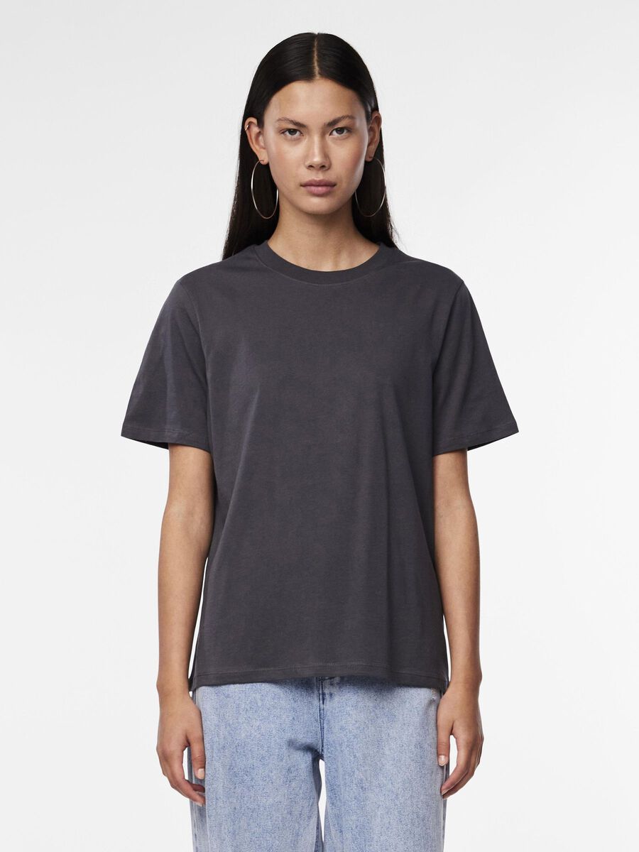 Pieces PCRIA COTTON T-SHIRT, Grey Pinstripe, highres - 17140802_GreyPinstripe_003.jpg