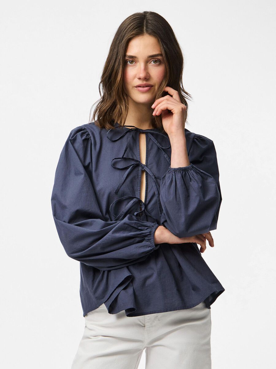 Pieces PCJOLLY TIE LONG SLEEVED BLOUSE, Ombre Blue, highres - 17151258_OmbreBlue_003.jpg