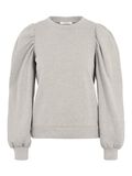 Pieces PUFFÄRMEL BAUMWOLL SWEATSHIRT, Light Grey Melange, highres - 17106314_LightGreyMelange_001.jpg