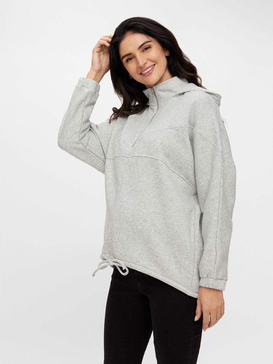 Mama.licious UMSTANDS-TOP  KAPUZENPULLOVER, Light Grey Melange, highres - 20012637_LightGreyMelange_003.jpg