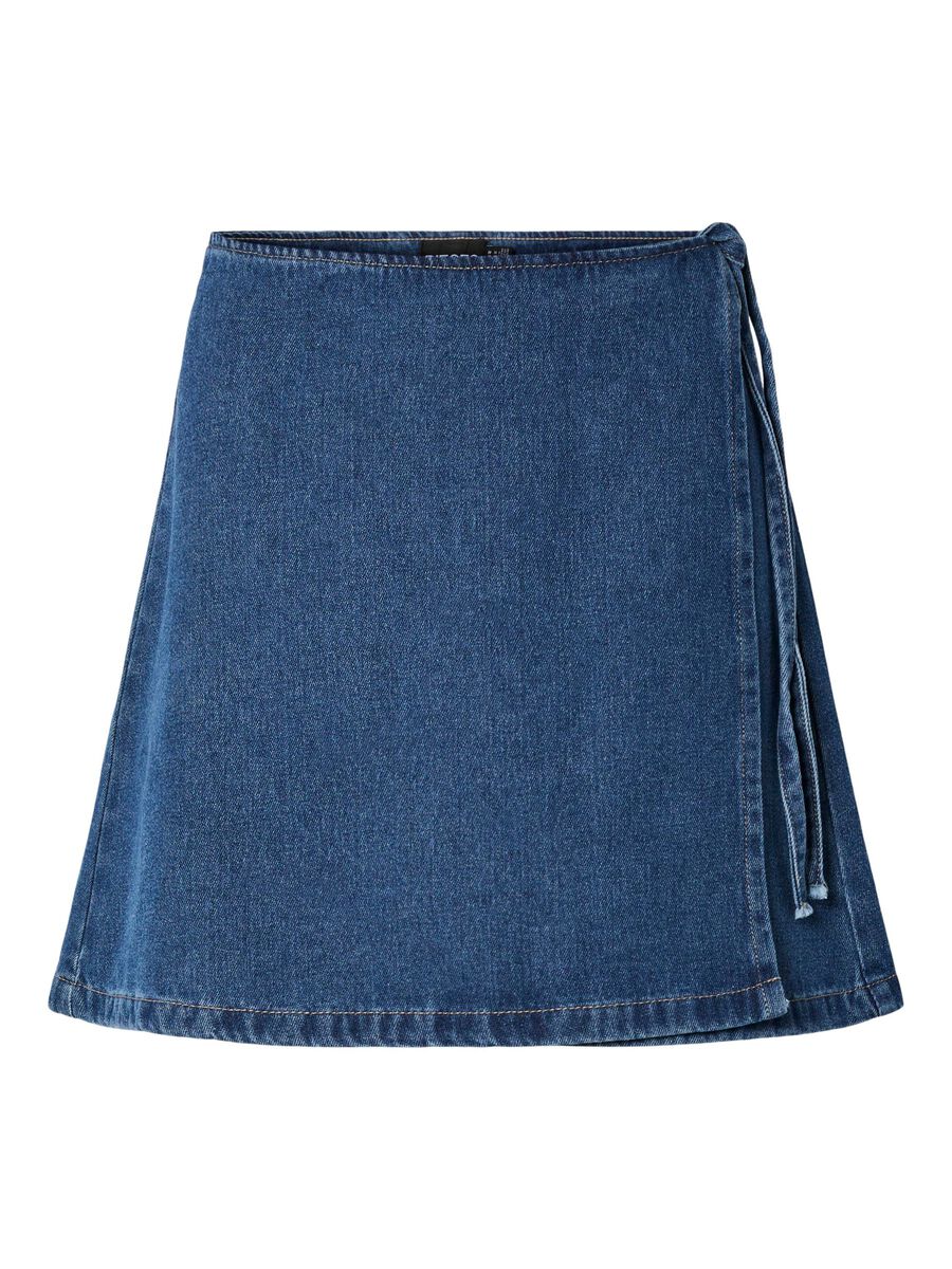 Pieces PCFIBBO HW WRAP DENIM MINI SKIRT, Medium Blue Denim, highres - 17158844_MediumBlueDenim_001.jpg