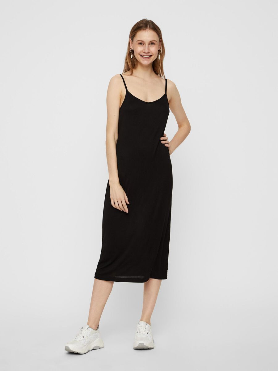 Pieces V-SHAPE SLIP DRESS, Black, highres - 17092359_Black_003.jpg