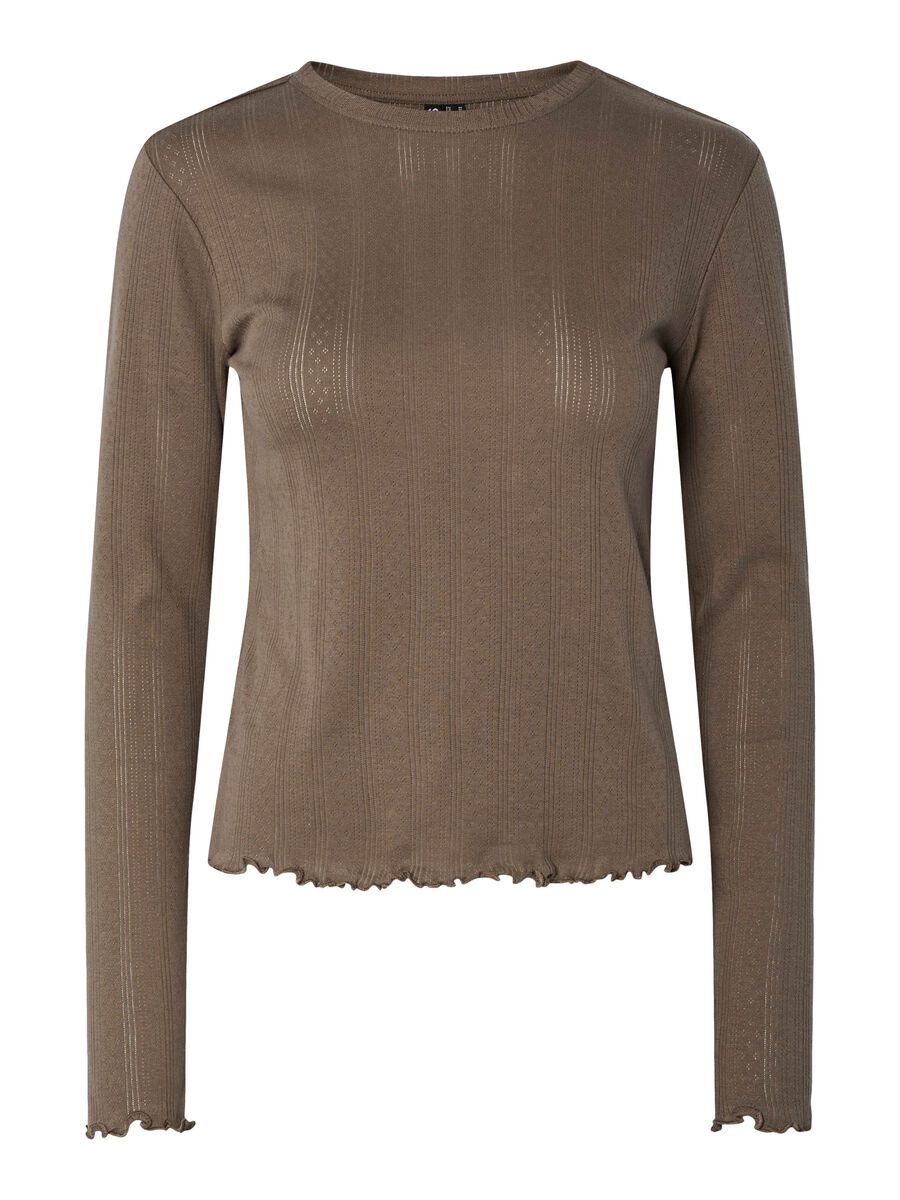Pieces PCMARIE POINTELLE  LONG SLEEVED TOP, Morel, highres - 17152052_Morel_001.jpg