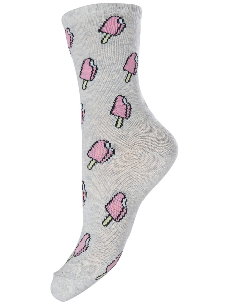 Pieces PRINT- SOCKEN, Medium Grey Melange, highres - 17085785_MediumGreyMelange_001.jpg