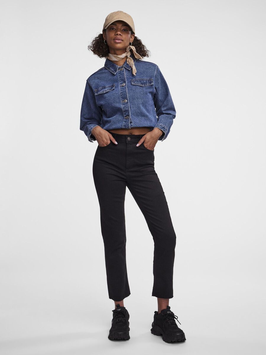 Pieces PCDELLY HW STRAIGHT FIT-JEANS, Black, highres - 17123707_Black_005.jpg