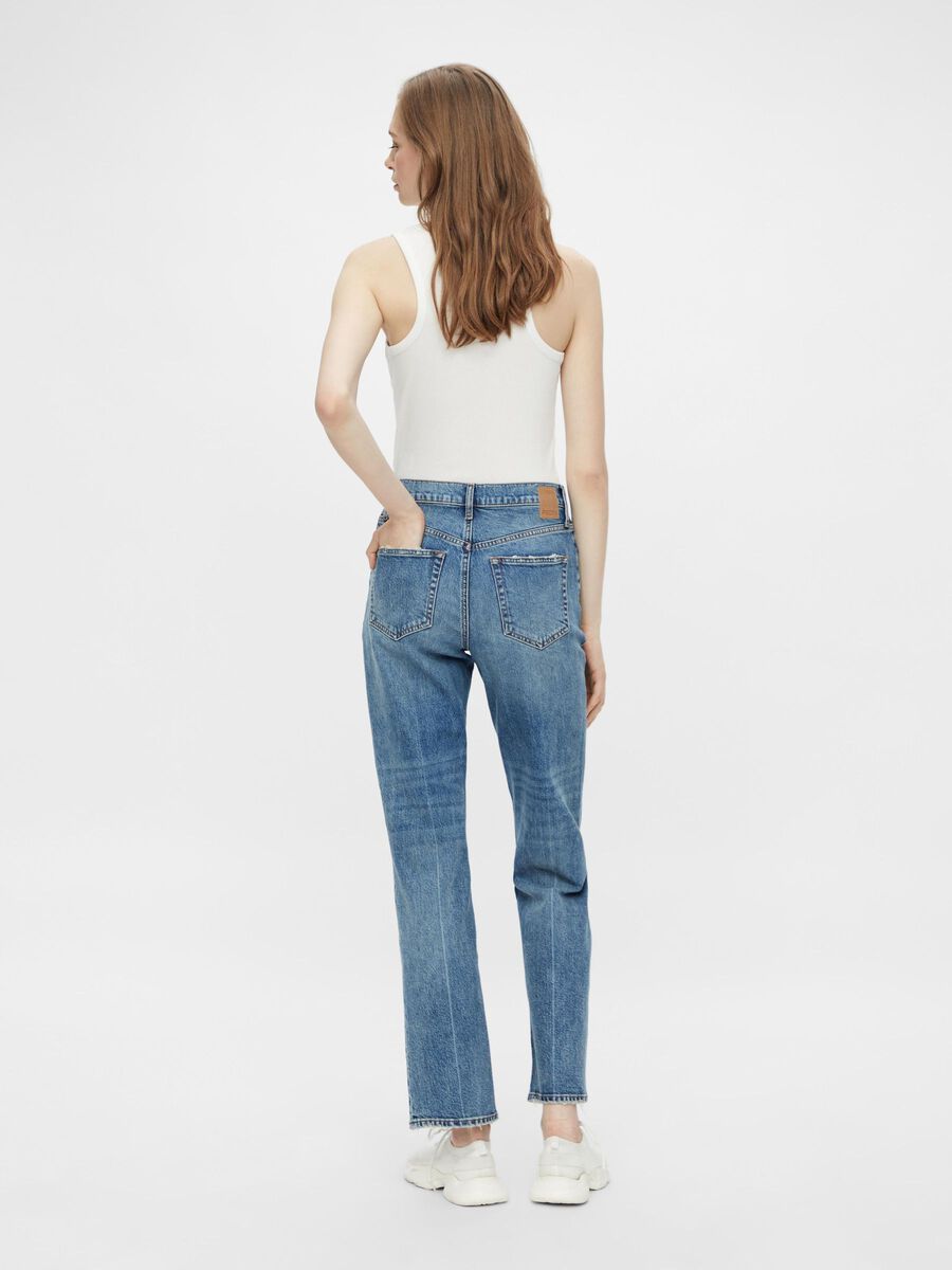 Pieces PCELAN HW FLARED JEANS, Medium Blue Denim, highres - 17117837_MediumBlueDenim_004.jpg