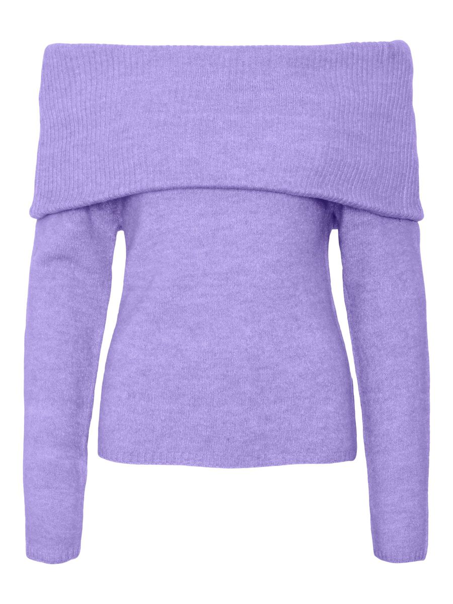 Product carousel image - PCRIKO OFF SHOULDER KNITTED JUMPER, Paisley Purple | 1