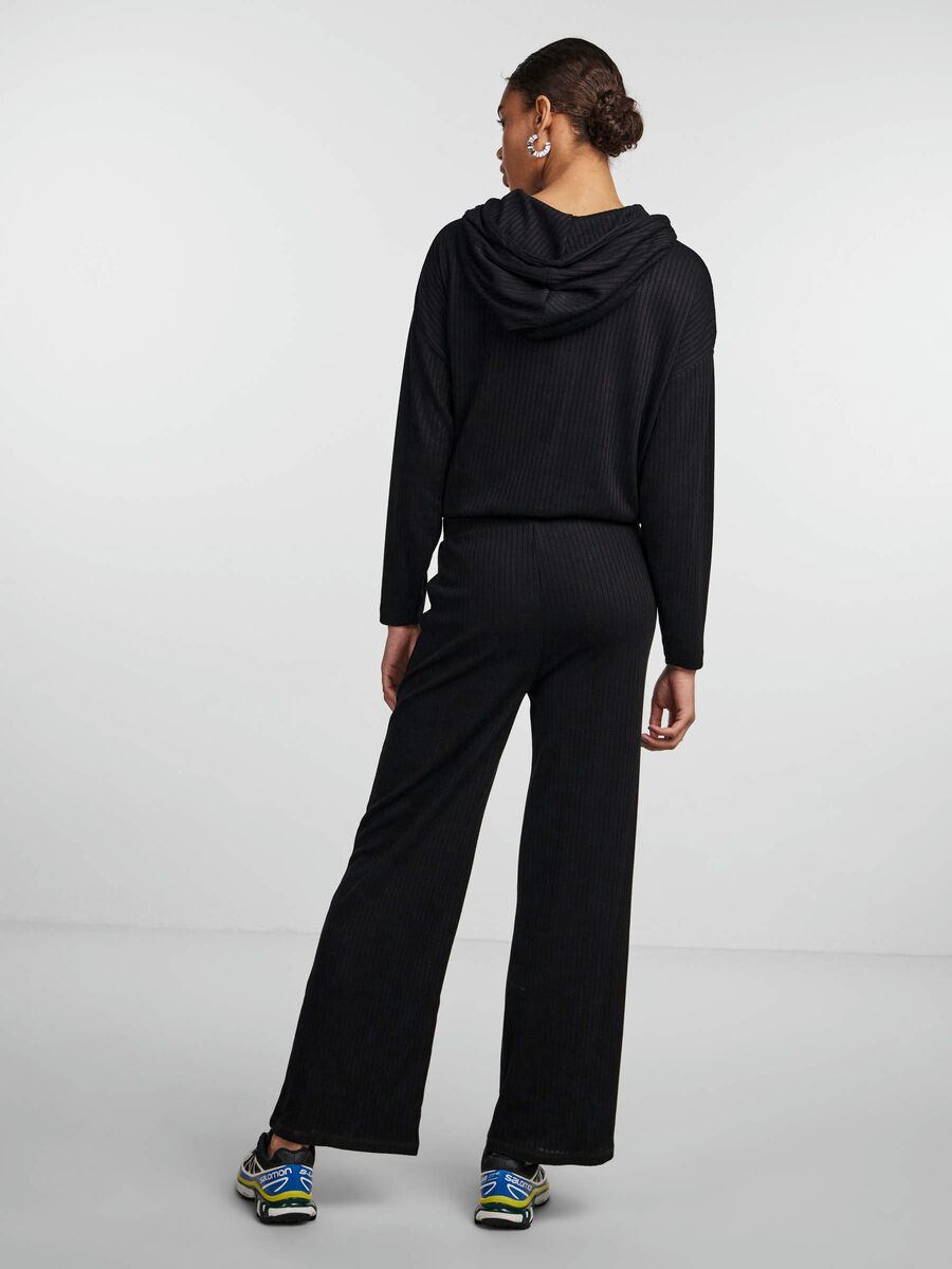 Pieces PCMOLLY WIDE TROUSERS, Black, highres - 17080434_Black_004.jpg