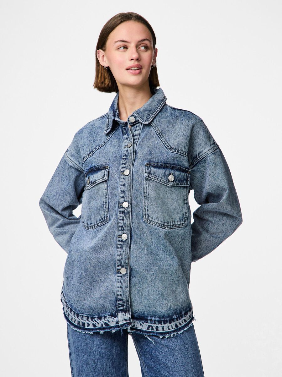 Pieces PCNORA DENIM SHIRT, Medium Blue Denim, highres - 17149707_MediumBlueDenim_003.jpg