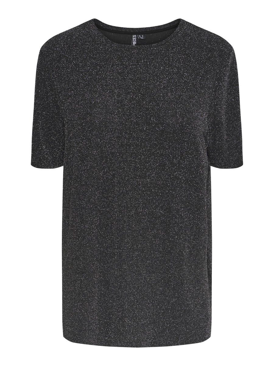 Pieces PCLINA GLITTER T-SHIRT, Black, highres - 17133911_Black_001.jpg