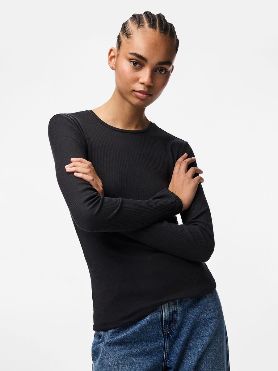 Carousel image - PCRUKA LONG SLEEVED TOP, Black | 1