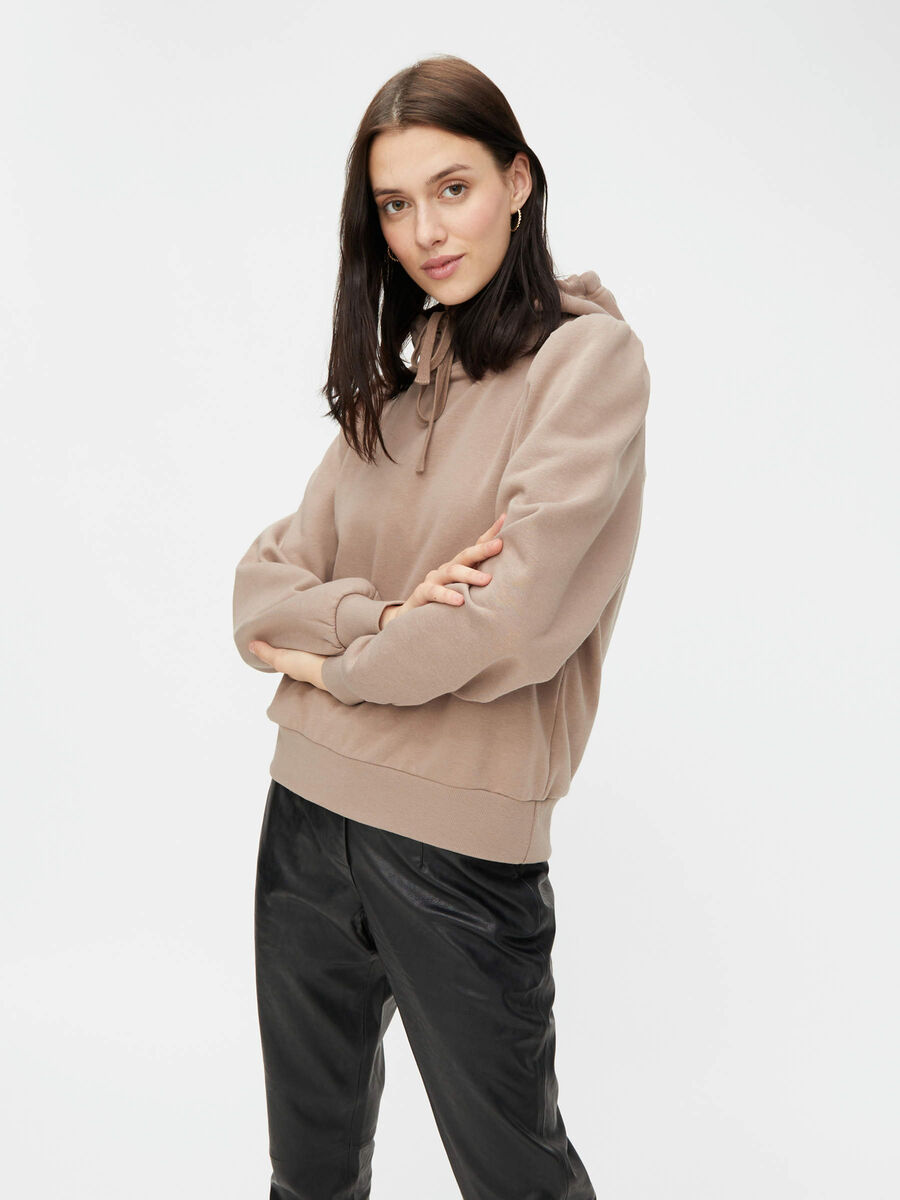 Pieces LANGÆRMET HOODIE, Taupe Gray, highres - 17109371_TaupeGray_003.jpg