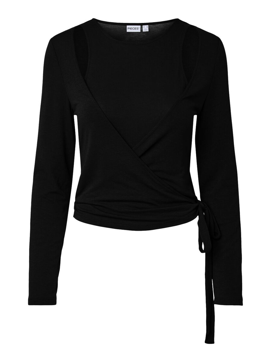 Carousel image 6 PCJULIANE ROYA 2 IN 1 LONG SLEEVED TOP, Black