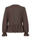 Product image thumbnail - PCFELUCA PEPLUM  BLOUSE, Hot Fudge | 7