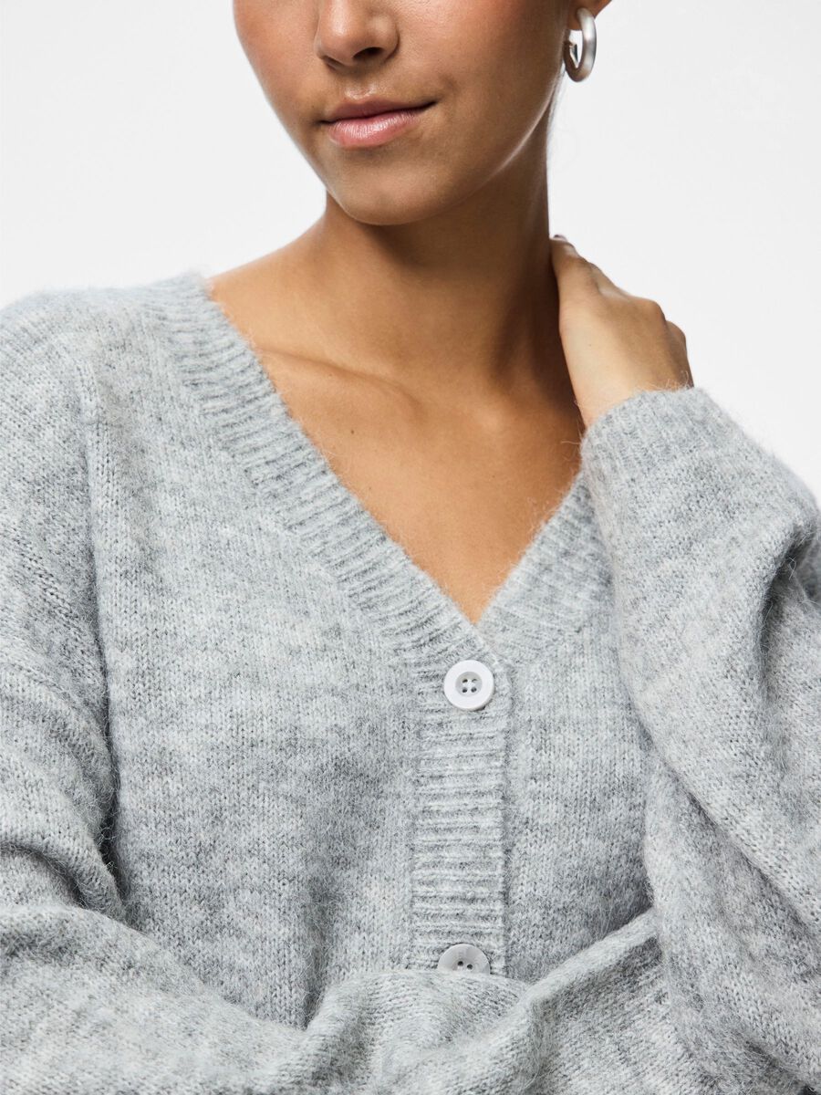 Carousel image - PCPAM KNITTED CARDIGAN, Medium Grey Melange | 4