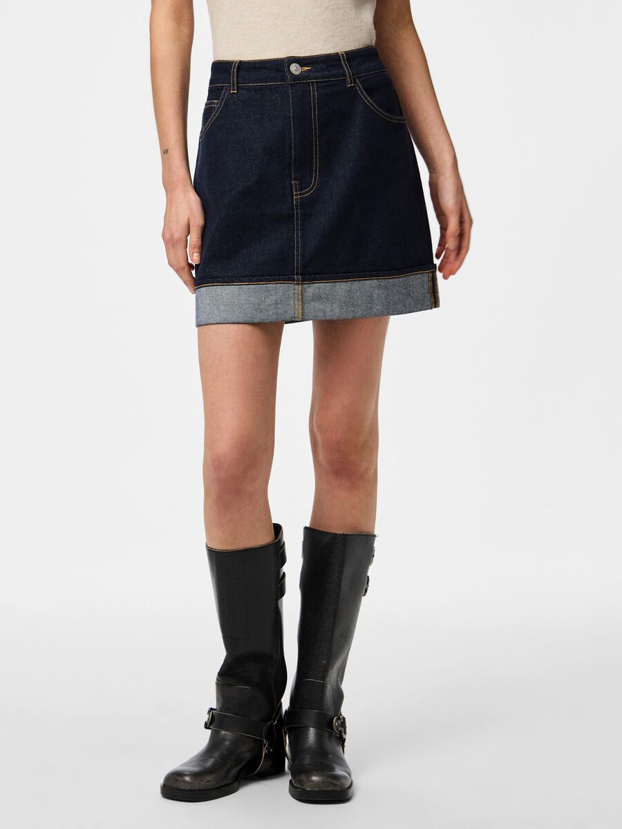 Pieces PCFRANNA DENIM MININEDERDEL, Dark Blue Denim, highres - 17161245_DarkBlueDenim_003.jpg