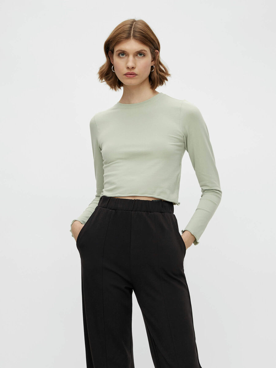 Pieces CROPPED LONG SLEEVED TOP, Desert Sage, highres - 17117098_DesertSage_003.jpg