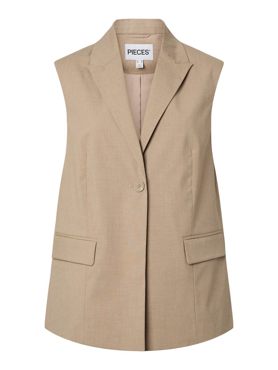 Carousel image - PCROSA SPLIT VEST, Greige | 6