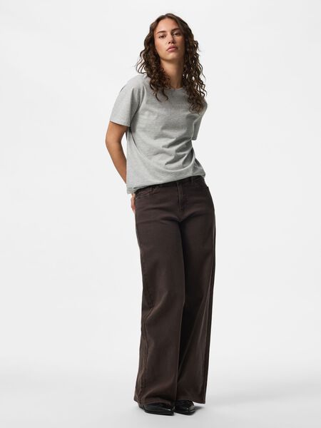 Pieces PCSILKE MW COLOURED WIDE FIT JEANS, Hot Fudge, highres - 17162261_HotFudge_005.jpg