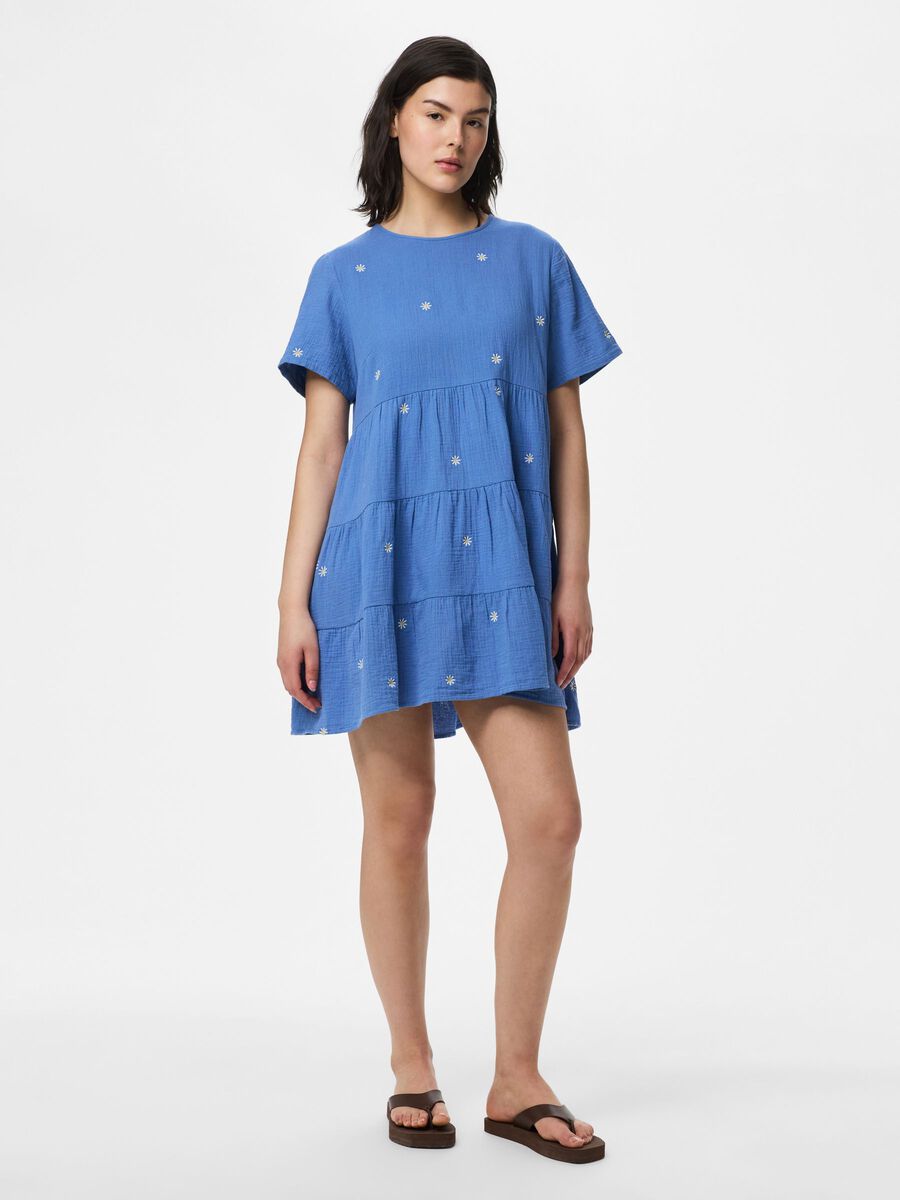 Carousel image - PCSASTINA MUSSELIN MINI DRESS, Riverside | 3