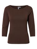 Product image thumbnail - PCPHOEBE BOATNECK 3/4 SLEEVED TOP, Hot Fudge | 5