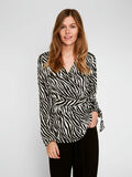 Pieces ZEBRA PRINTET WRAP LANGÆRMET BLUSE, Bright White, highres - 17097548_BrightWhite_700054_003.jpg